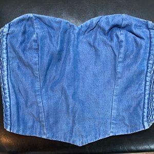 Urban Outfitters Vintage Denim Bustier Crop Top